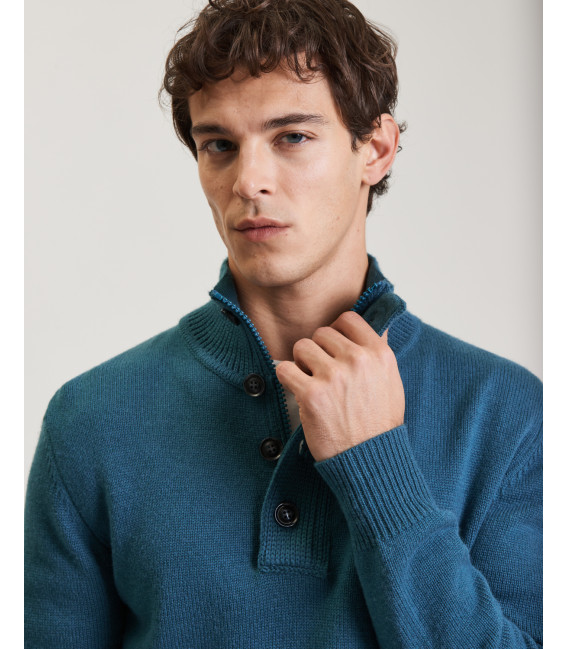 Sweater with quarter-zip neck