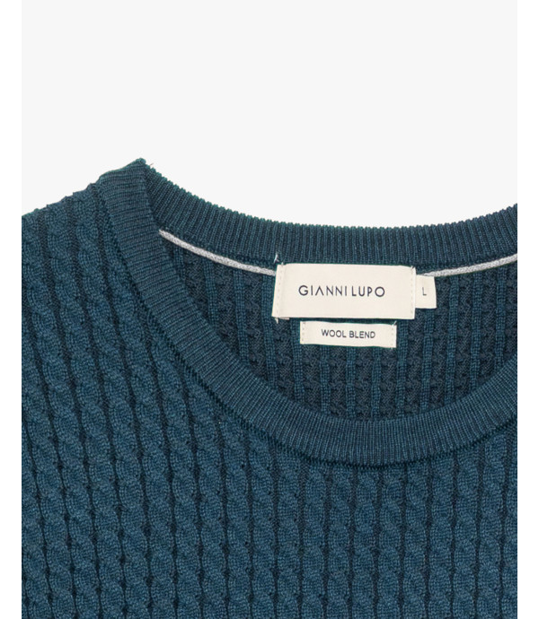 Maglia girocollo a trecce