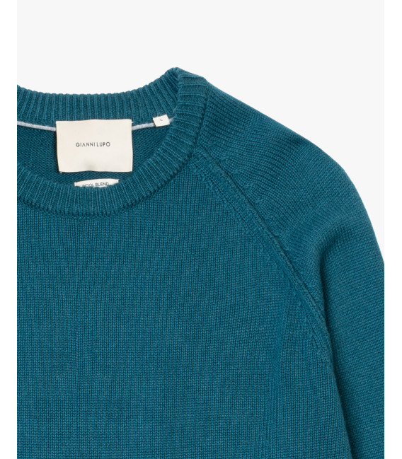 Maglia girocollo raglan boucle