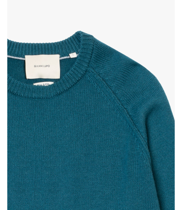 Maglia girocollo raglan boucle