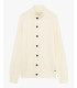 Knitted cardigan with funnel neck