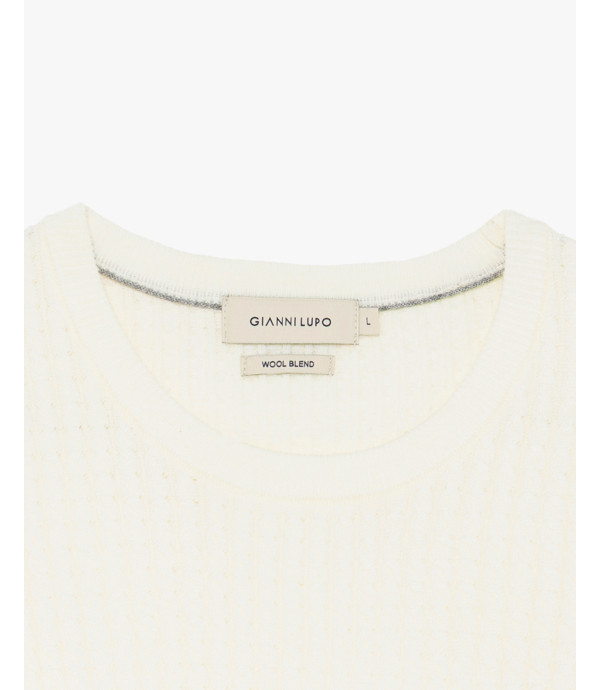 Maglia girocollo a trecce
