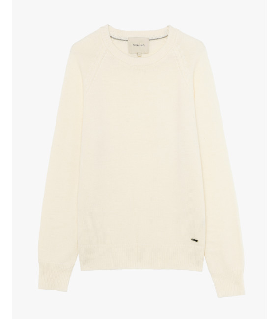 Maglia girocollo raglan boucle