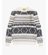Maglia jacquard girocollo con motivo geometrico in misto lana