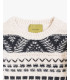 Maglia jacquard girocollo con motivo geometrico in misto lana