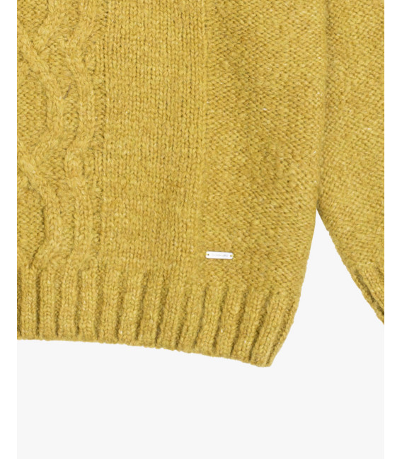 V-neck cable-knit sweater