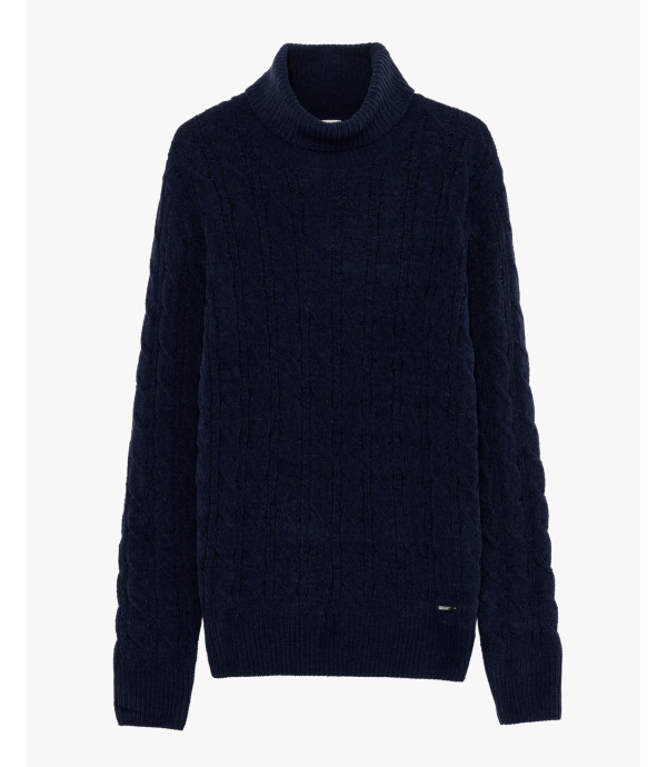 Chenille turtleneck sweater