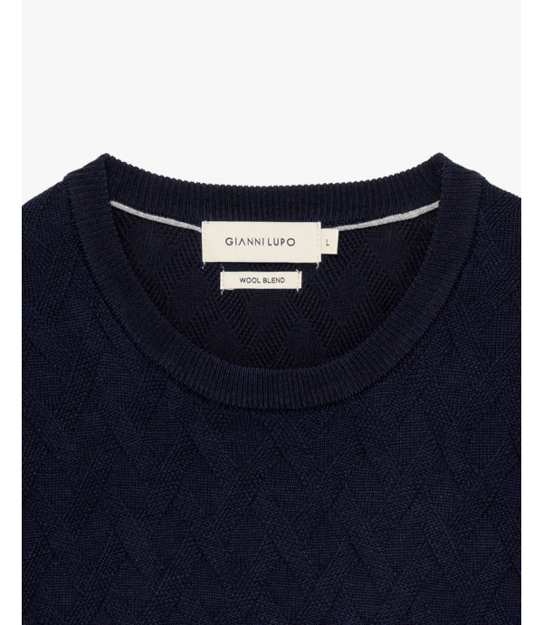 Maglione girocollo in misto lana