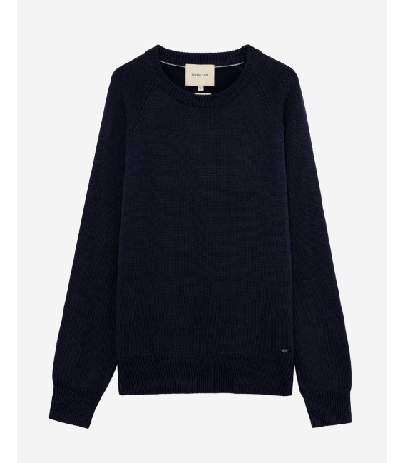 Maglia girocollo raglan boucle