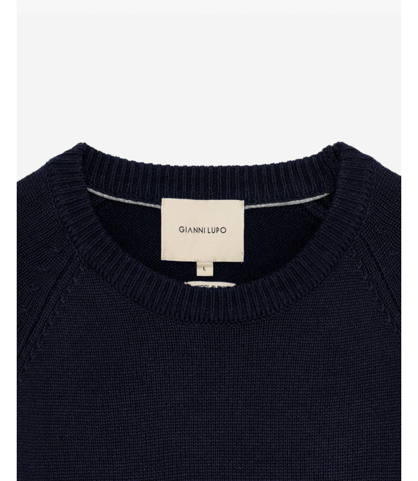 Maglia girocollo raglan boucle