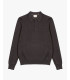 Ribbed cotton quarter zip polo sweater