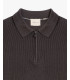 Ribbed cotton quarter zip polo sweater