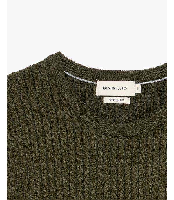 Maglia girocollo a trecce