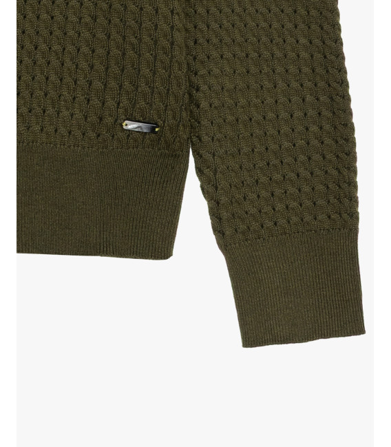 Maglia girocollo a trecce