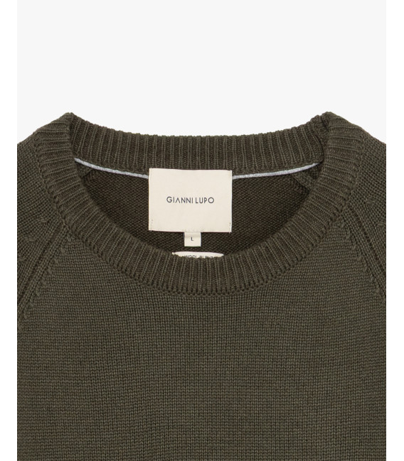 Maglia girocollo raglan boucle