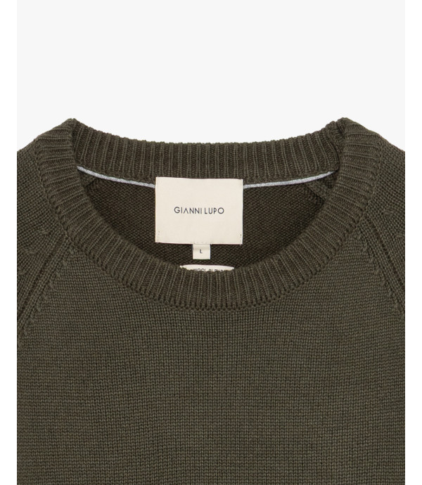 Maglia girocollo raglan boucle