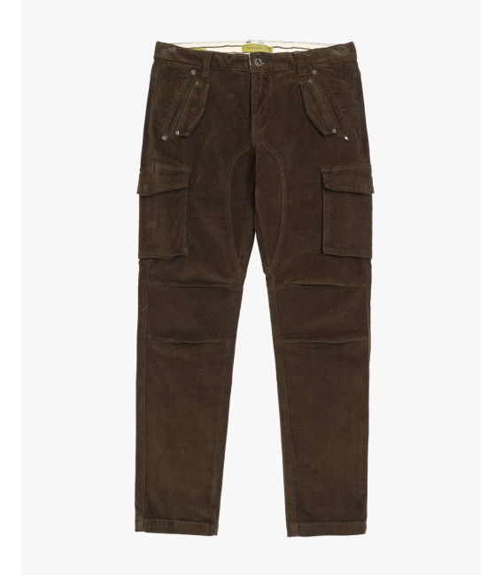 Slim fit corduroy cargo trousers