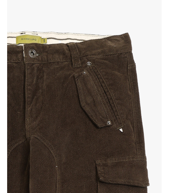 Slim fit corduroy cargo trousers