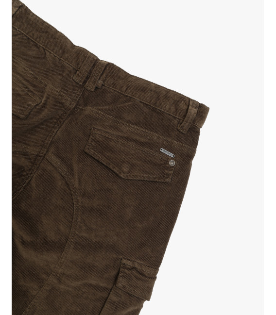 Slim fit corduroy cargo trousers