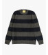 Maglia girocollo a righe spesse in misto lana