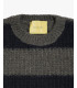 Maglia girocollo a righe spesse in misto lana