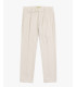 Pleated trousers with turn-up hem