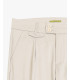 Pleated trousers with turn-up hem