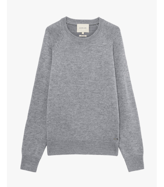 Maglia girocollo raglan a costa