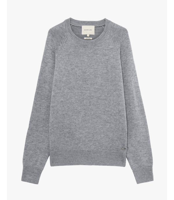 Maglia girocollo raglan a costa