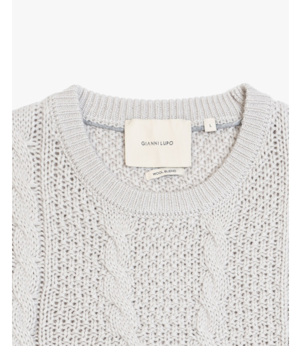 Maglione girocollo a trecce