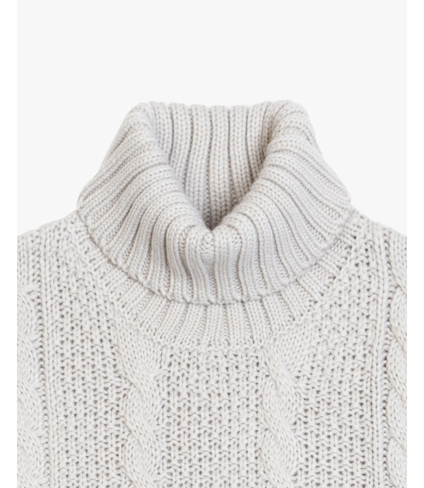 Cable knit turtleneck sweater