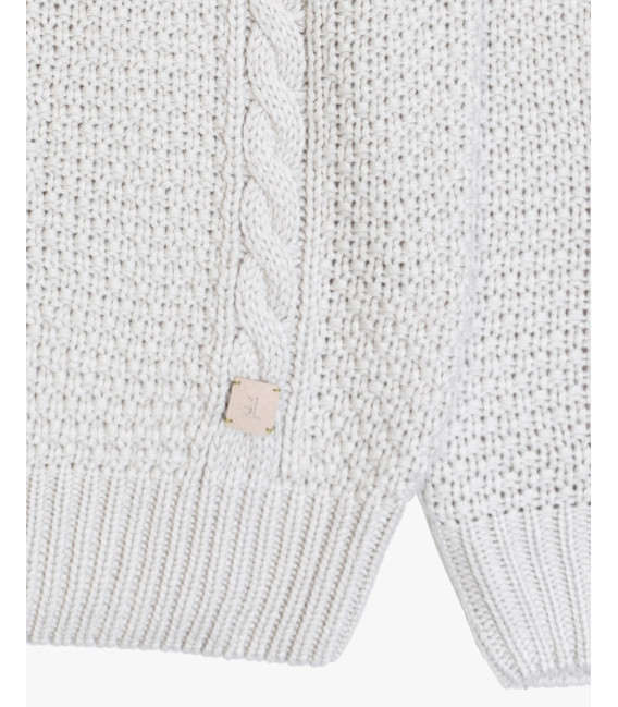 Cable knit turtleneck sweater