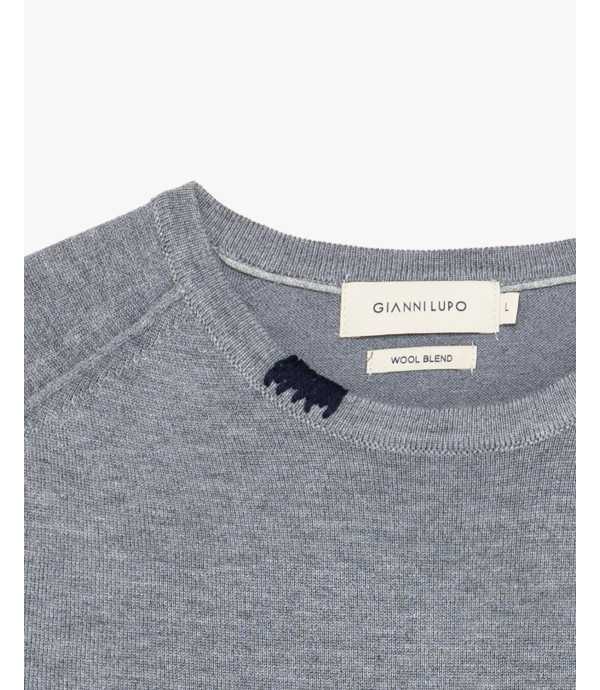 Maglione girocollo in misto lana