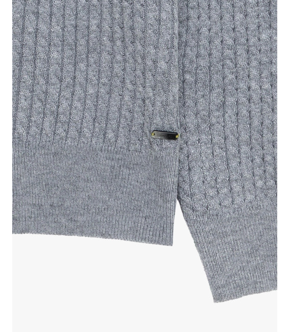 Maglia girocollo a trecce