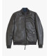 Faux-leather doubleface bomber jacket