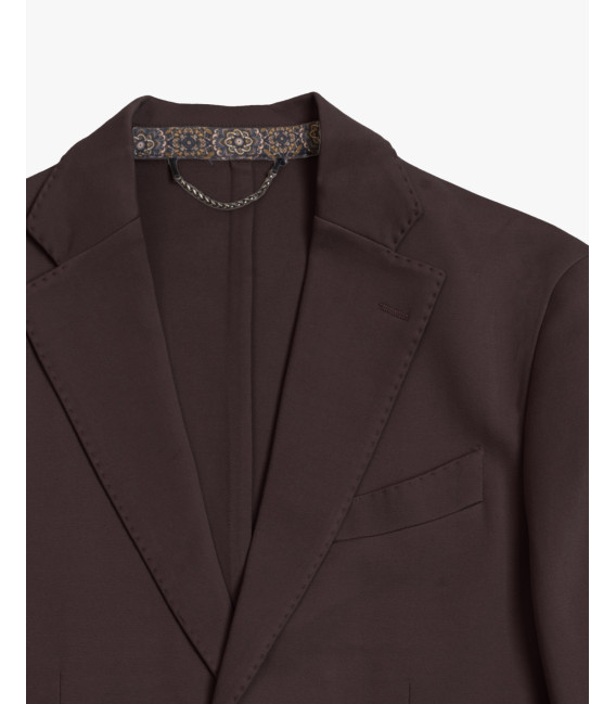 Single-breasted blazer in solid stretch fabric