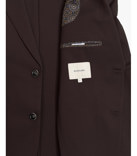 Single-breasted blazer in solid stretch fabric