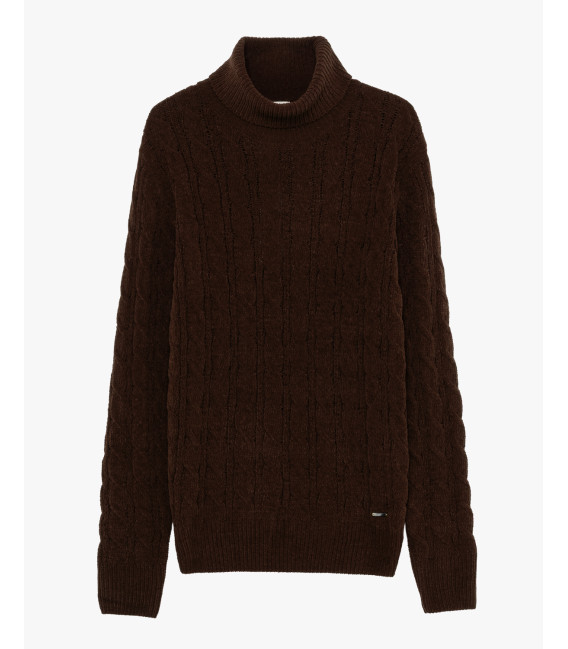 Chenille turtleneck sweater