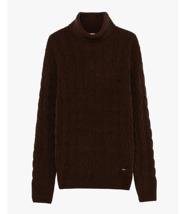 Chenille turtleneck sweater