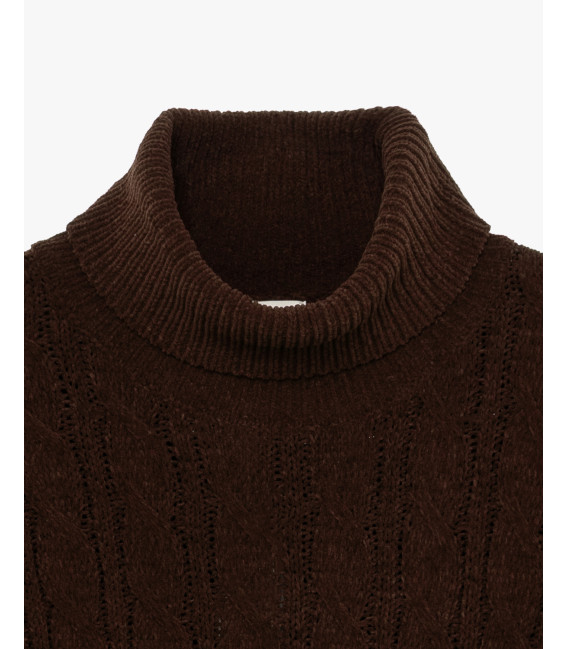Chenille turtleneck sweater
