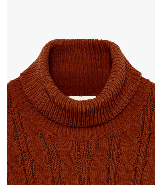 Chenille turtleneck sweater