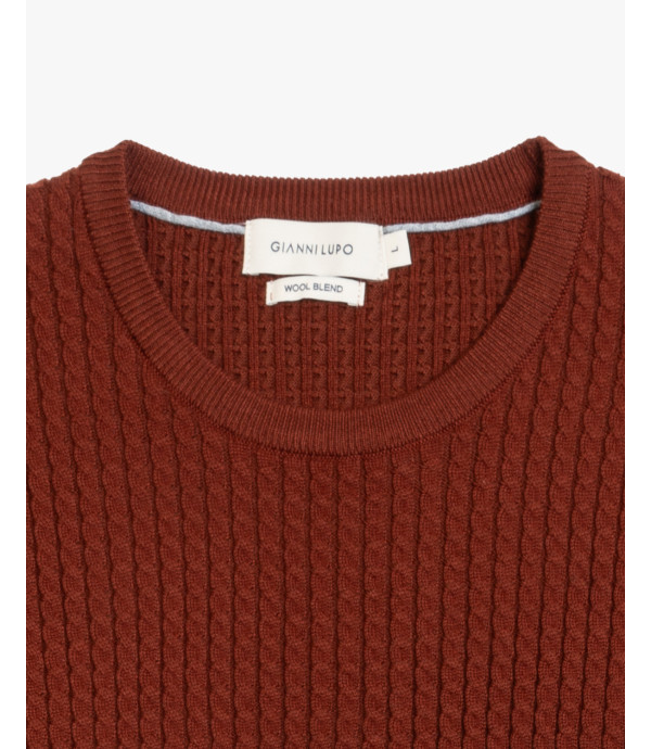 Maglia girocollo a trecce