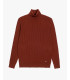 Cable-knit fine turtleneck sweater