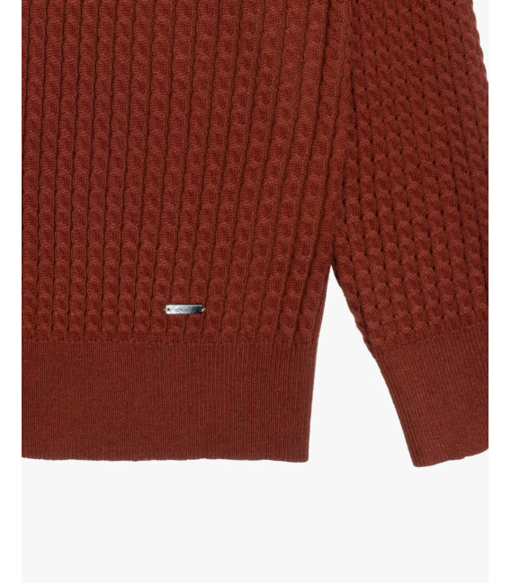 Maglia girocollo a trecce