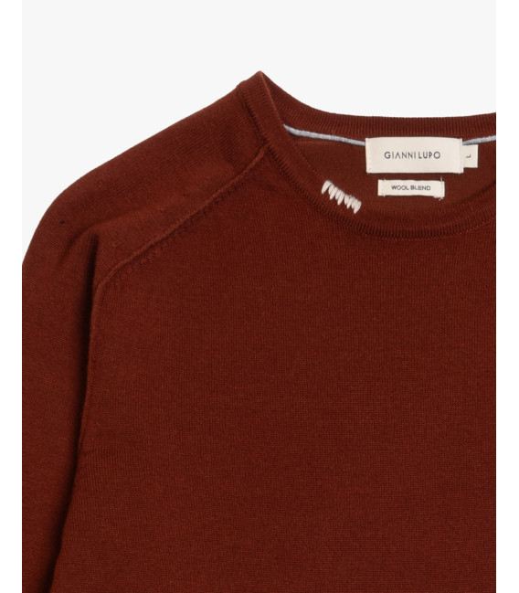 Maglione girocollo in misto lana