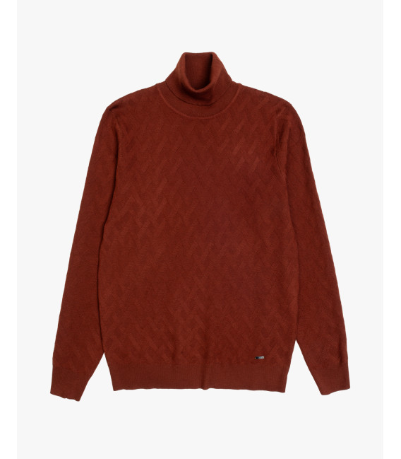 Turtleneck sweater with textured knit.