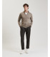 Fine-knit cardigan with high collar
