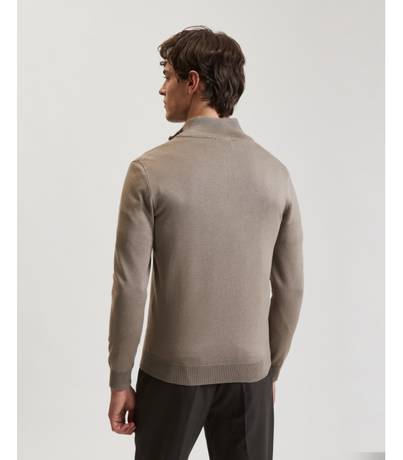 Fine-knit cardigan with high collar