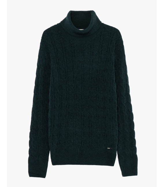 Chenille turtleneck sweater