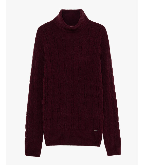 Chenille turtleneck sweater